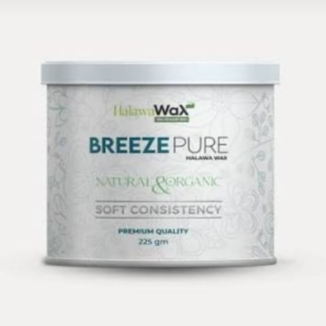 HalawaWax Breeze Pure Hair Removal Kit – Natural & Organic Sugaring Wax with Strips and Spatula (225g)