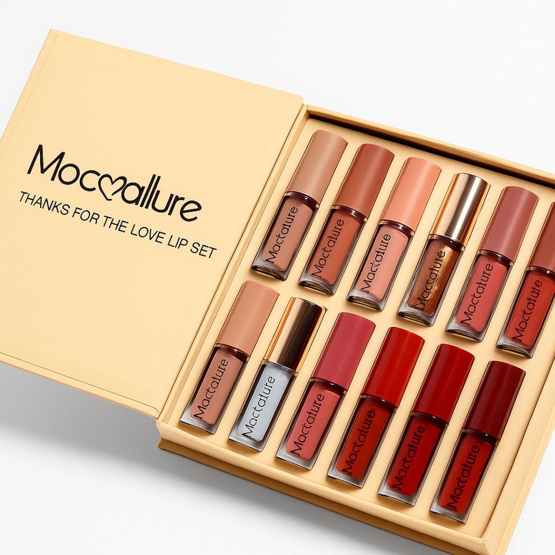 Mocallure 12 Colors High-Shine Lip Gloss Set – Long Lasting, Non-Sticky & Waterproof