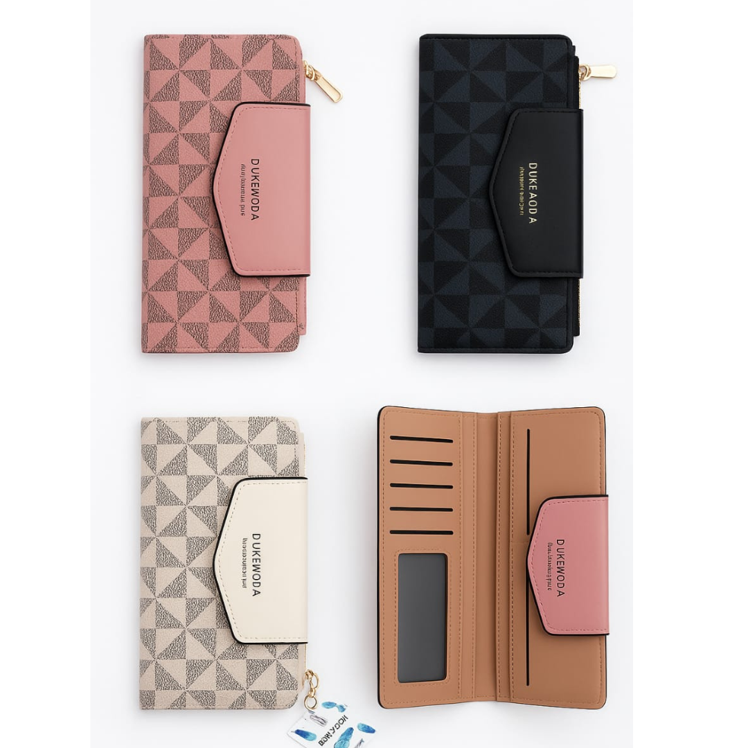 Premium Ladies Synthetic Leather Wallet – Multi Card Holder with Zipper Pocket