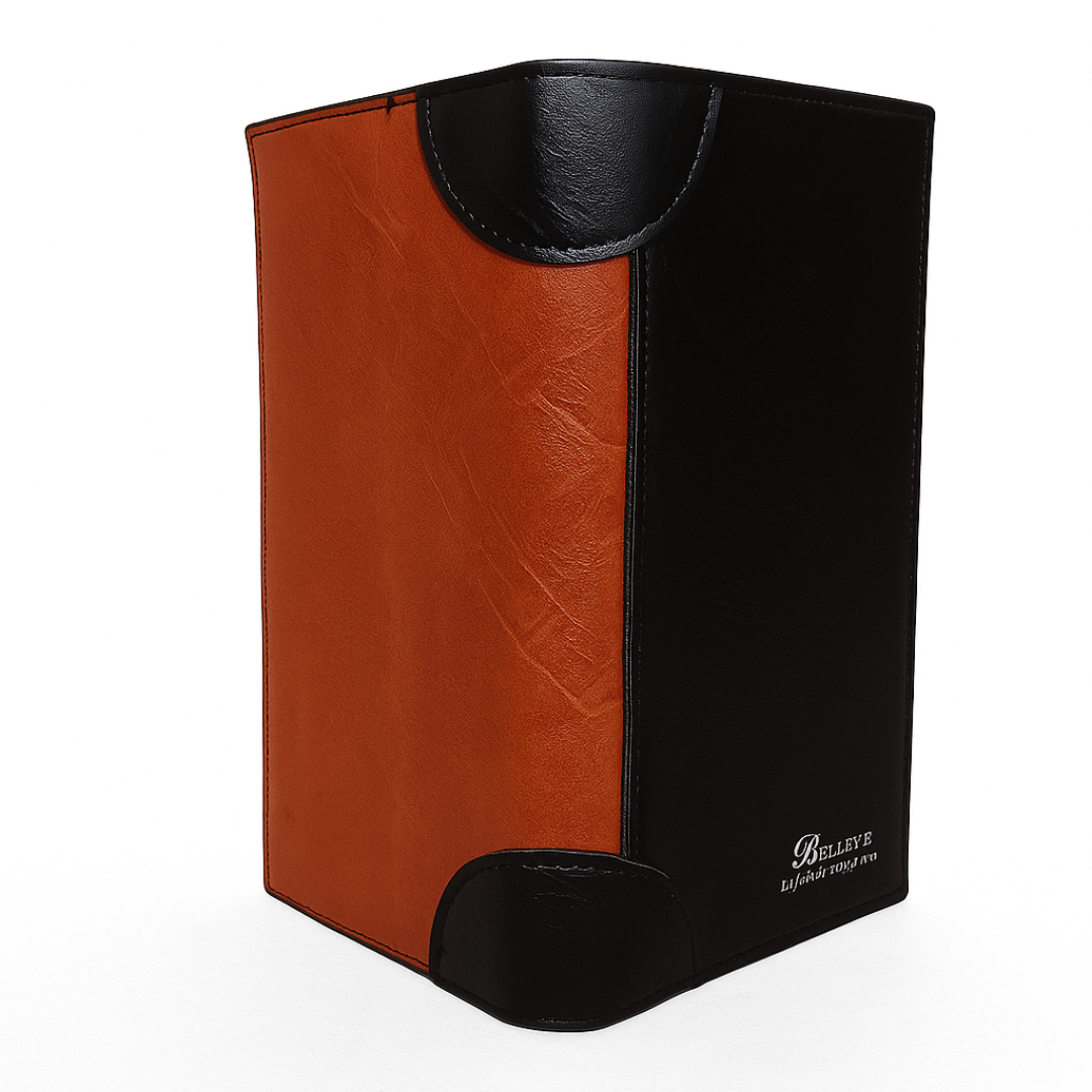 Two-Tone Synthetic Leather Wallet — Slim Bifold with Card Slots & ID Window