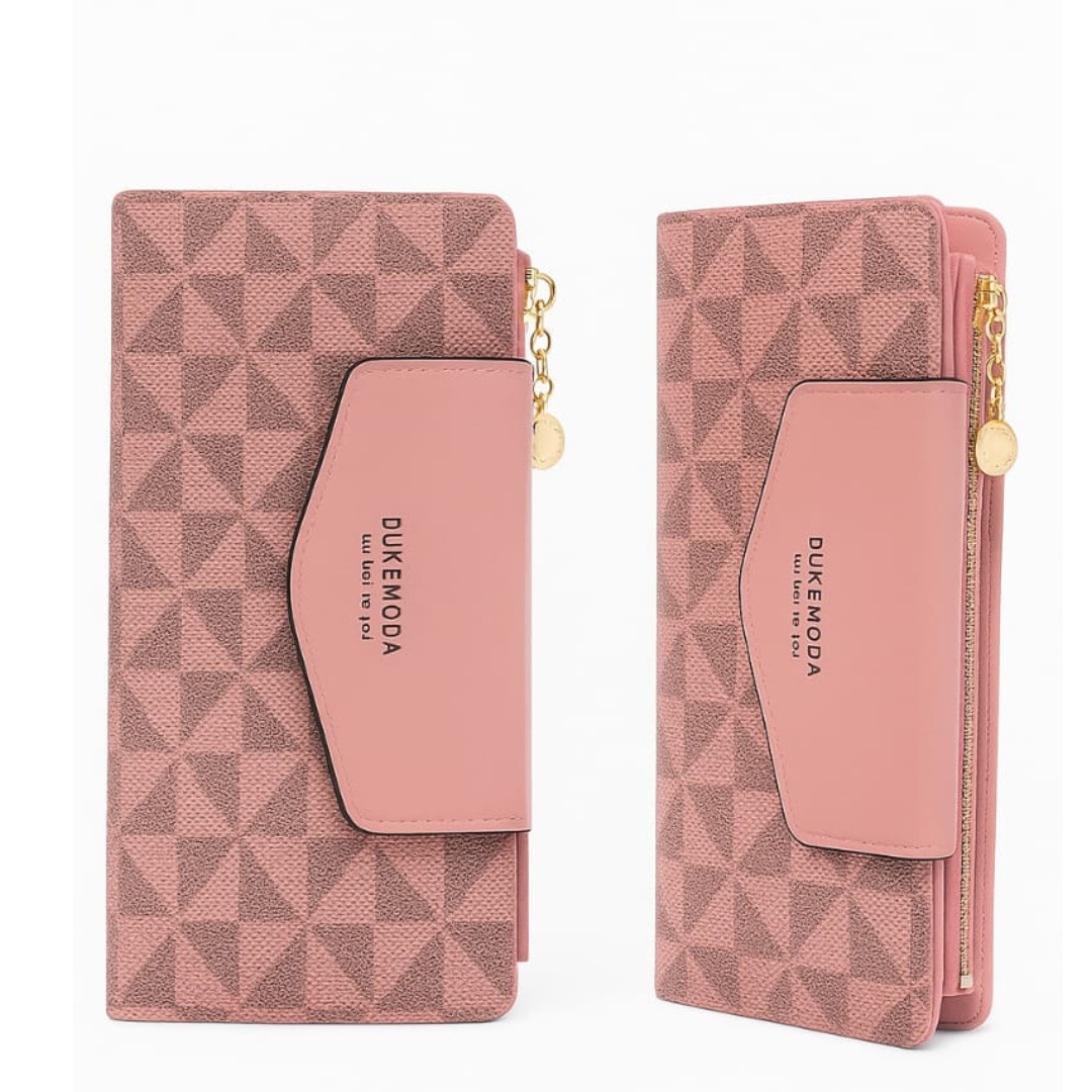 Premium Ladies Synthetic Leather Wallet – Multi Card Holder with Zipper Pocket